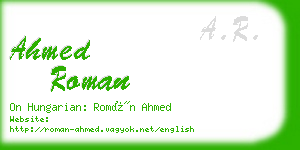 ahmed roman business card